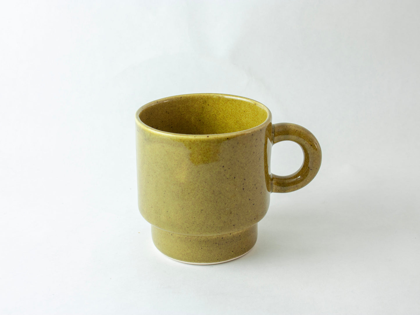 Stackable Mug Round Handle – Olive Speckle