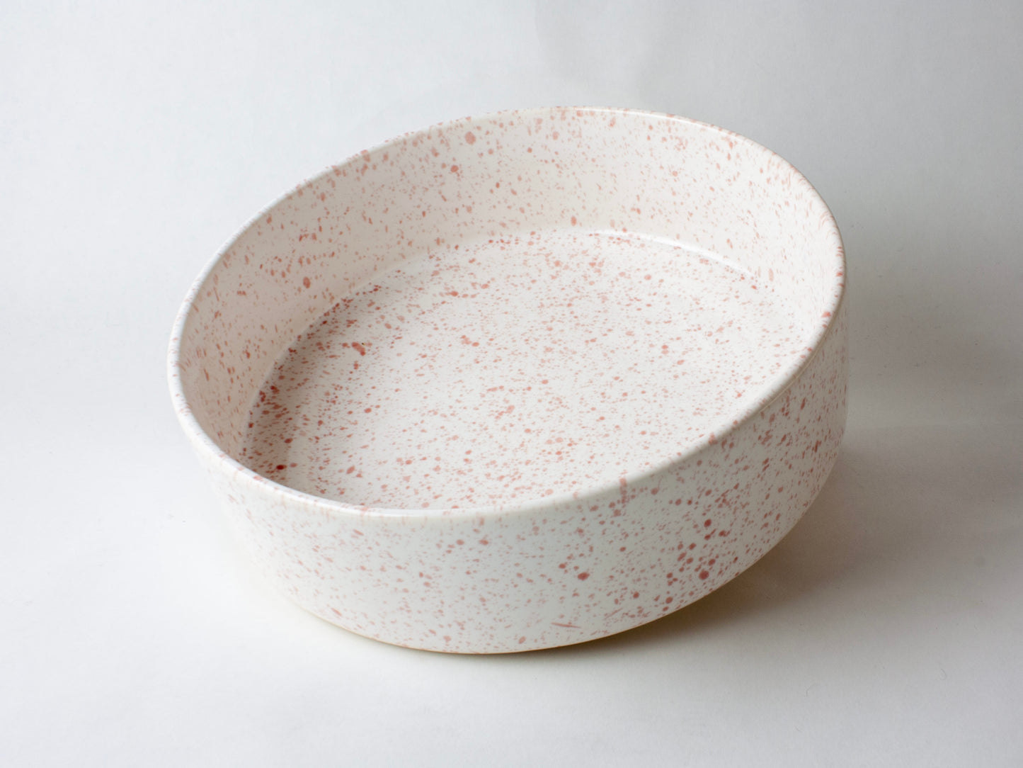 Flat Serving Bowl – Pink Splatter