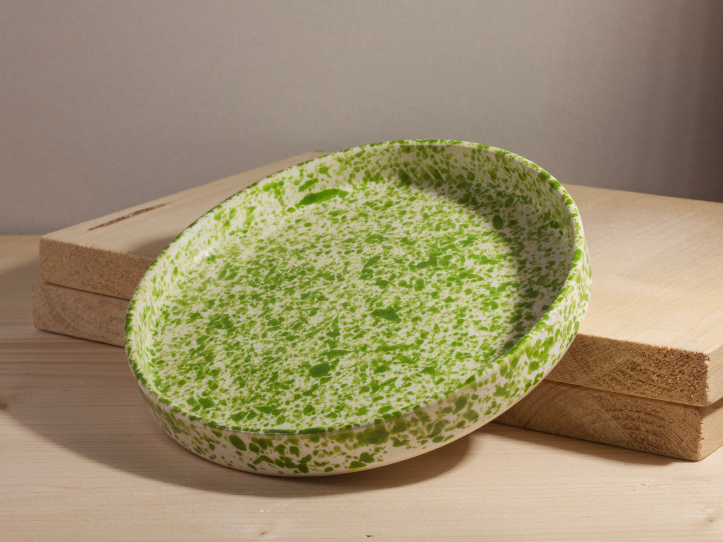Small Serving Plate – Grass Green Splatter