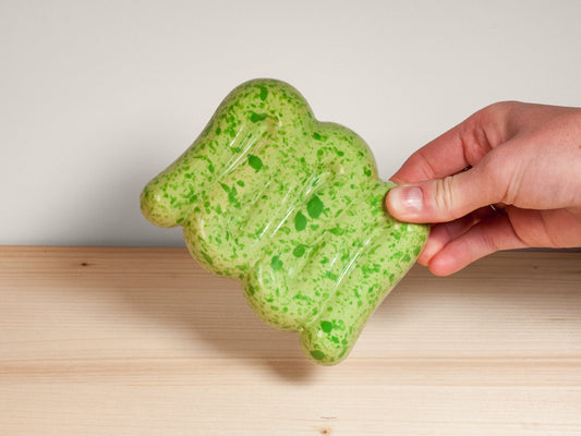 Green ceramic soap dish