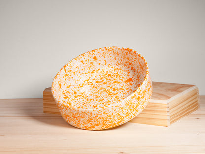 Flat Serving Bowl – Tangerine Splatter
