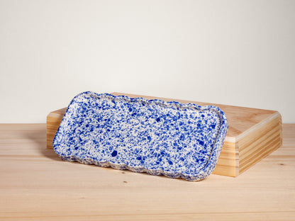 Wavy Tray – Blue Splatter