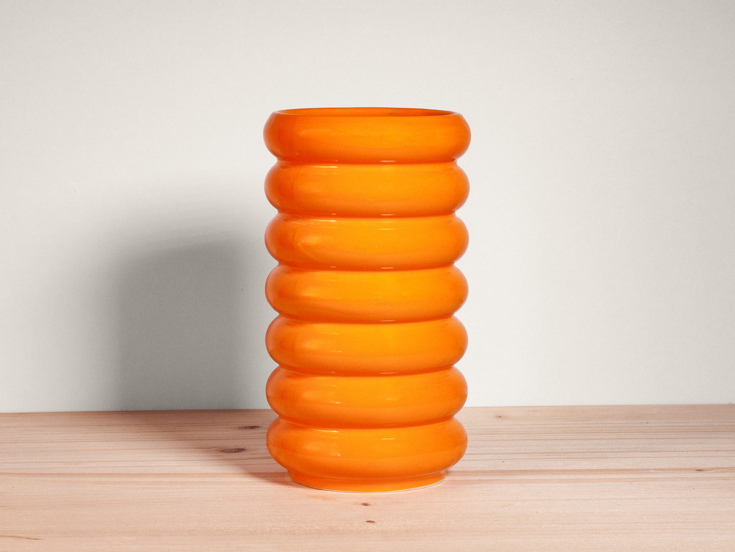 Wavy Cylinder Vase – Tangerine