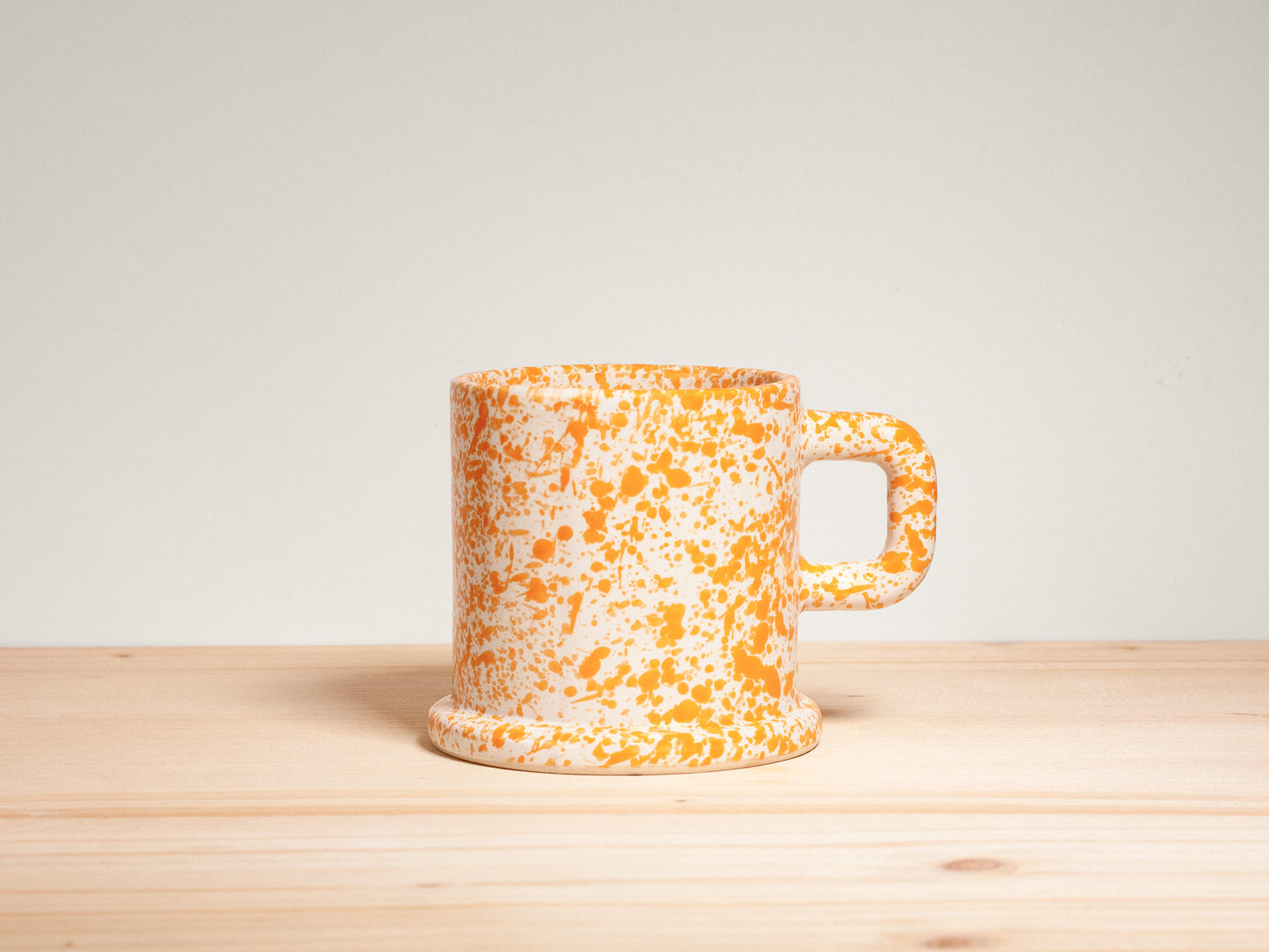 Flat Foot Mug Square Handle – Tangerine Splatter