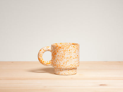 Espresso Mug – Stackable – Tangerine Splatter