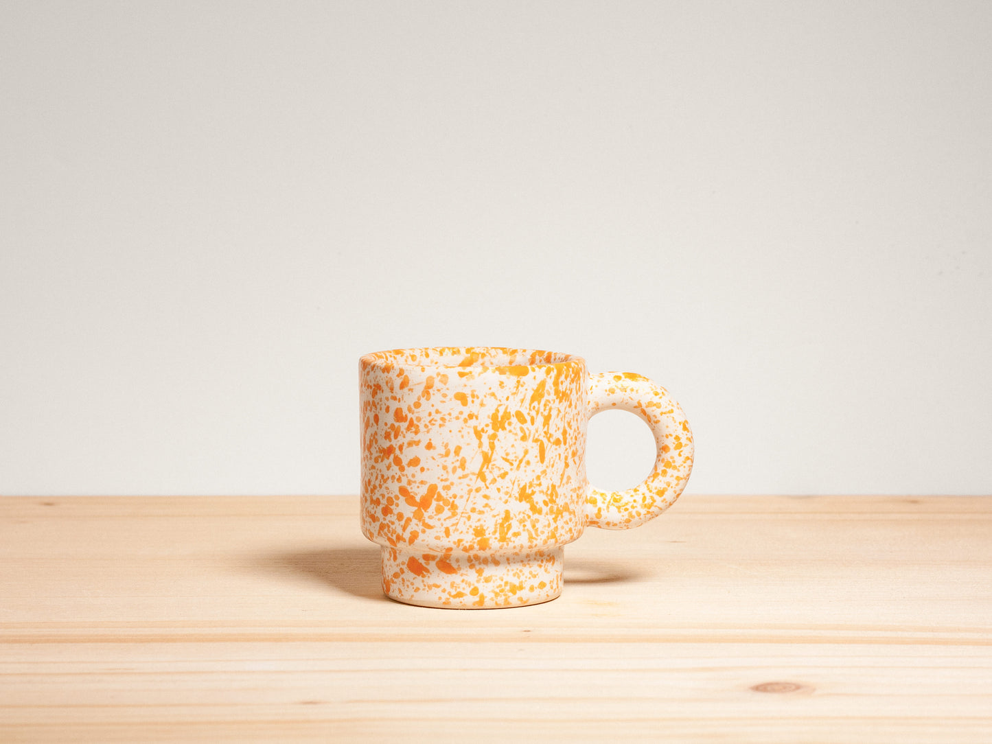 Espresso Mug – Stackable – Tangerine Splatter