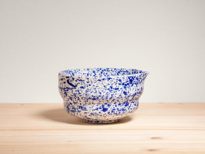 Matcha Bowl – Blue Splatter