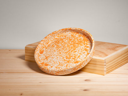 Small Serving Plate – Tangerine Splatter
