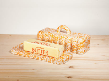 Butter Dish – Tangerine Splatter