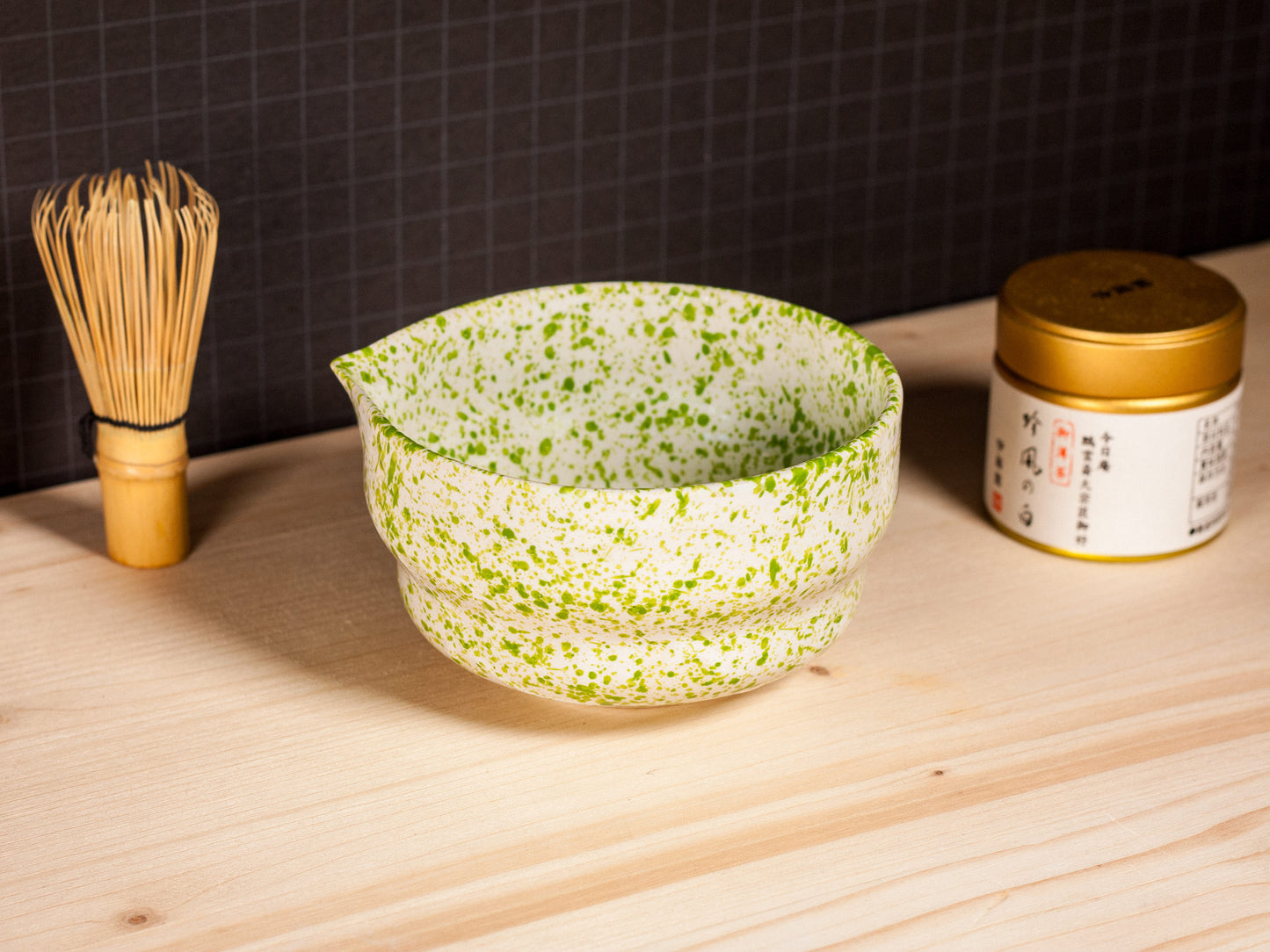 Matcha Bowl – Grass Green Splatter