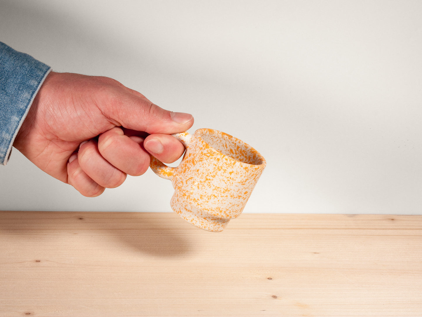 Espresso Mug – Stackable – Tangerine Splatter