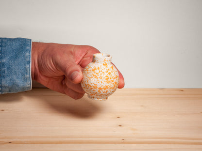 Mini Orb Bud Vase – Tangerine Splatter