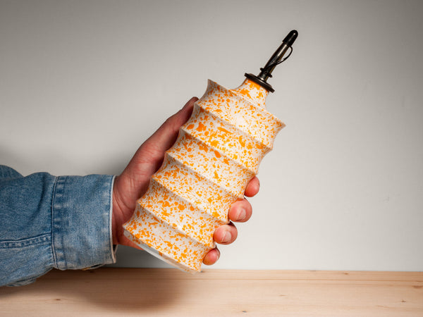 Oil Bottle Cruet  – Tangerine Splatter