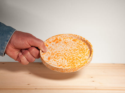 Small Serving Plate – Tangerine Splatter