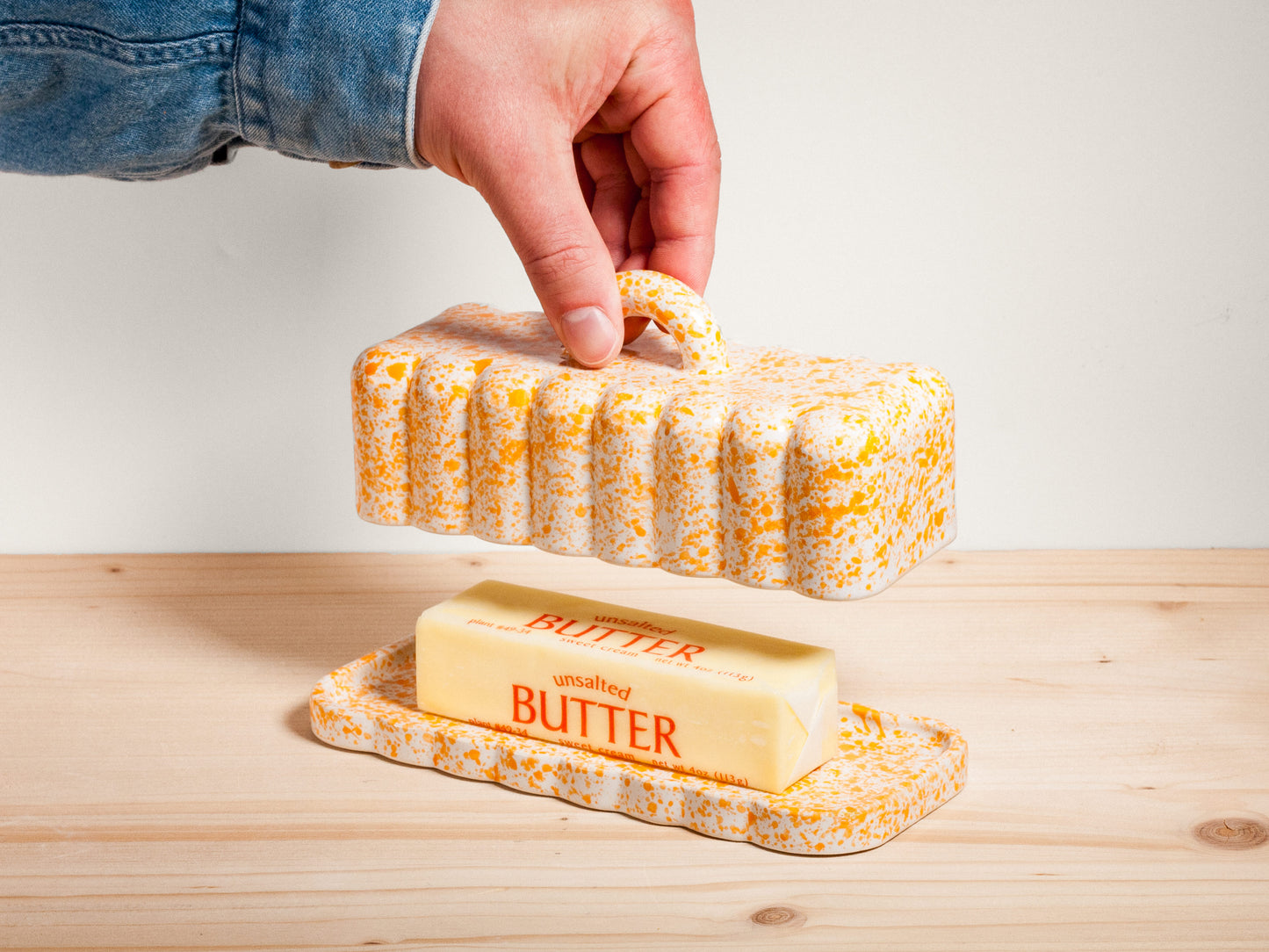 Butter Dish – Tangerine Splatter