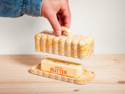 Butter Dish – Tangerine Splatter