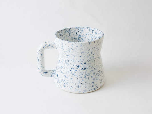 Diner Mug Rectangle Handle – Dark Blue Splatter