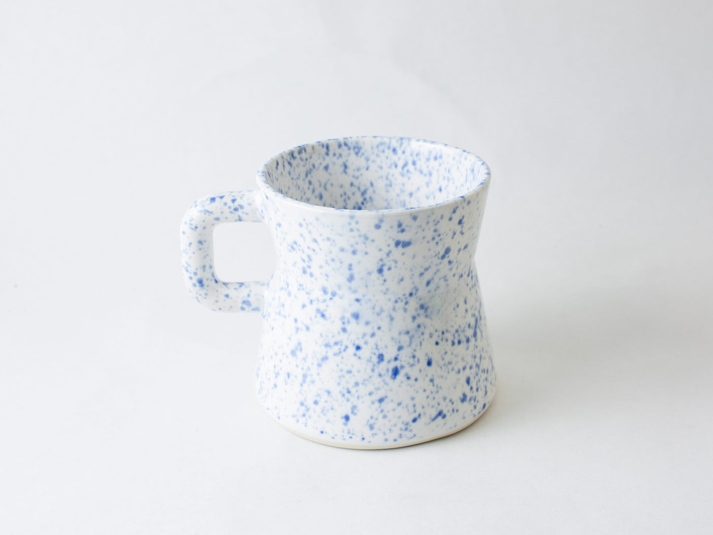 Diner Mug Square Handle – Blue Splatter