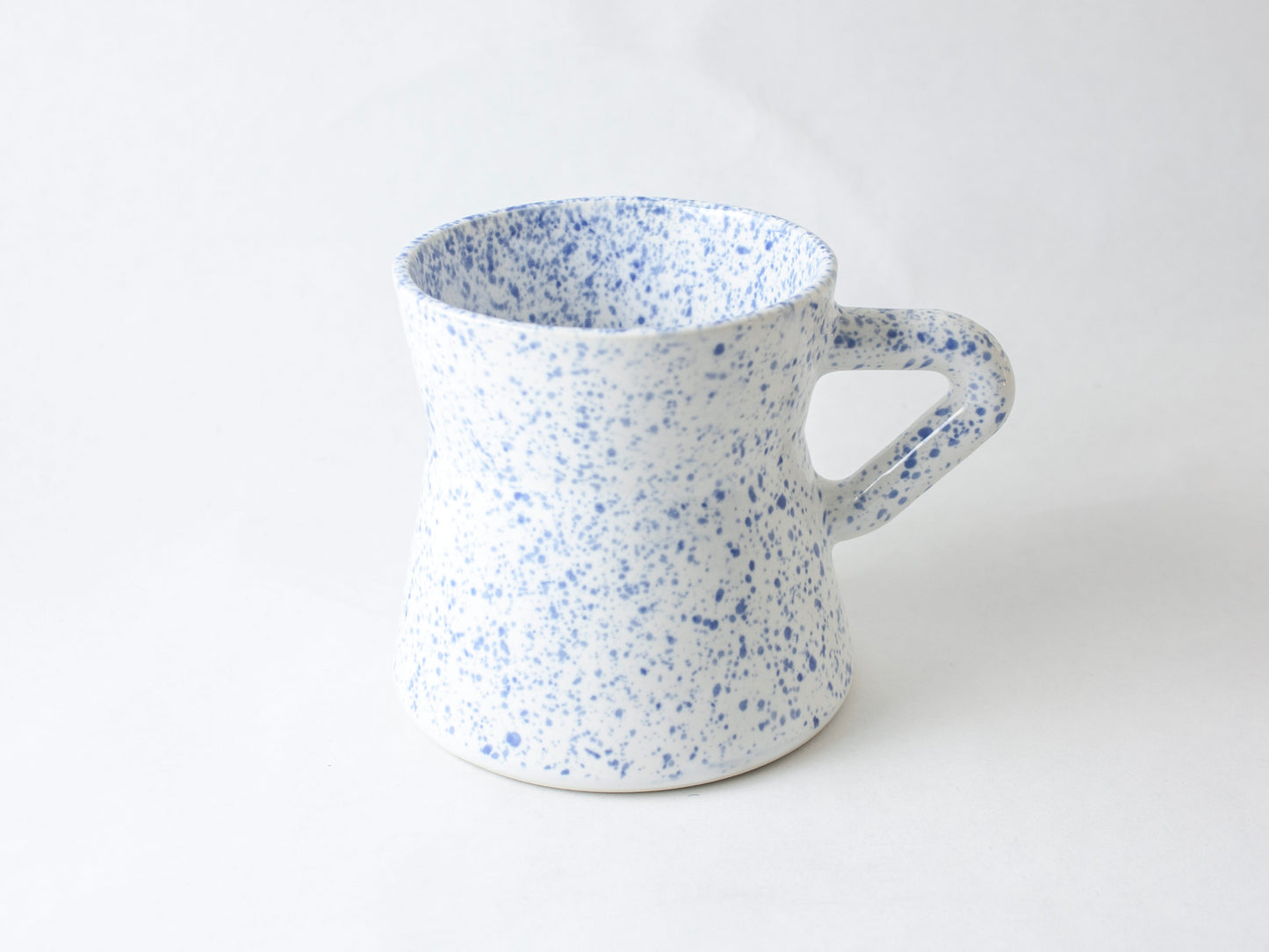 Diner Mug Triangle Handle – Blue Splatter