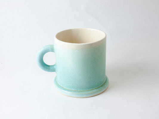 Flat Foot Mug Round Handle – Teal