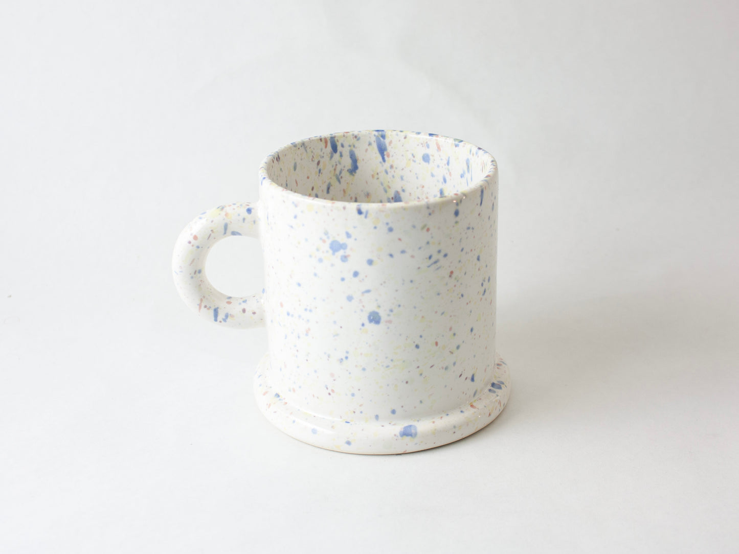 Flat Foot Mug Round Handle –Confetti Splatter