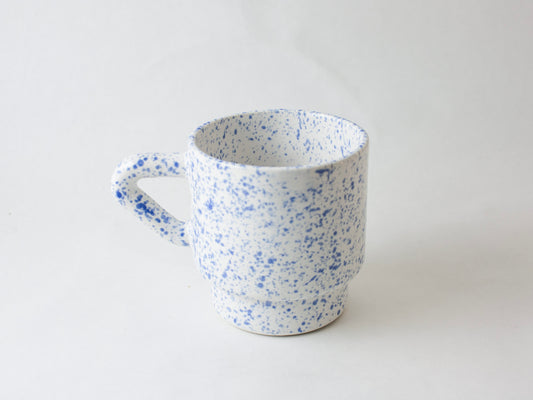 Stackable Mug Triangle Handle – Blue Splatter