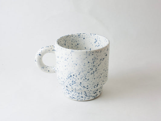 Stackable Mug Round Handle – Dark Blue Splatter