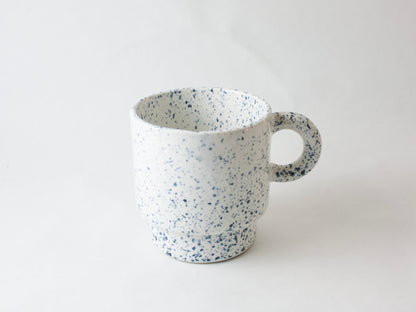 Stackable Mug Round Handle – Dark Blue Splatter