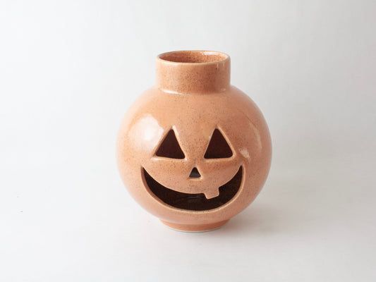 Spooky Votive - Large Orb Toothy - Orange