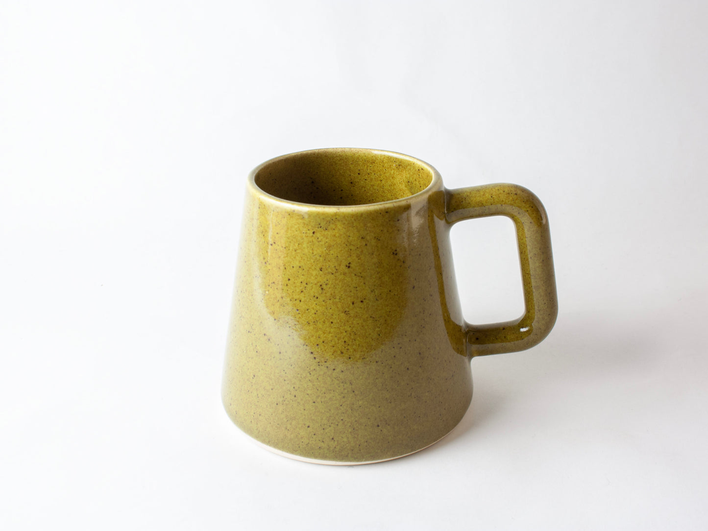 Mountain Mug Rectangle Handle – Olive Speckle