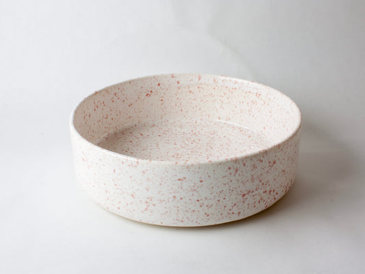 Flat Serving Bowl – Pink Splatter