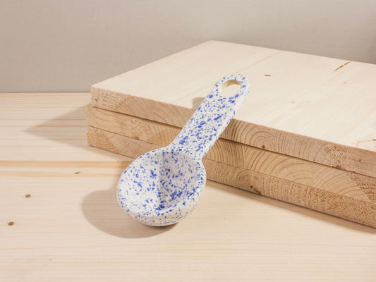 Coffee Scoop – Blue Splatter Round Hole