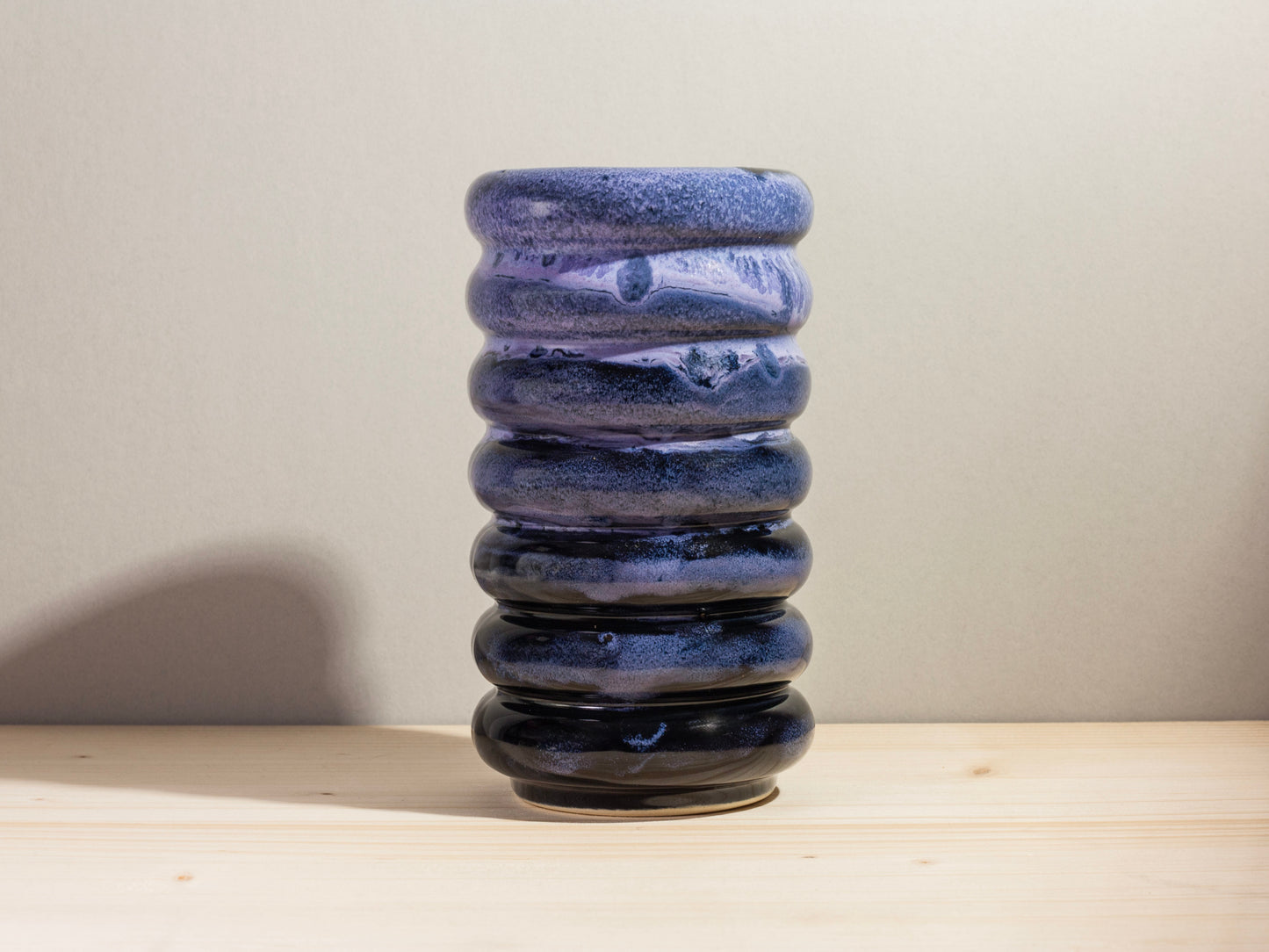 Wavy Cylinder Vase – Midnight