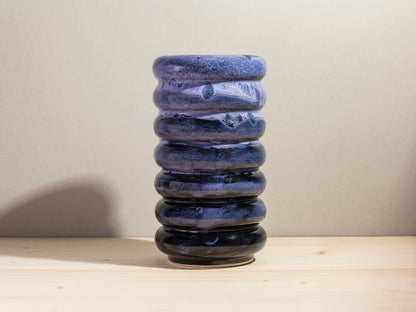 Wavy Cylinder Vase – Midnight