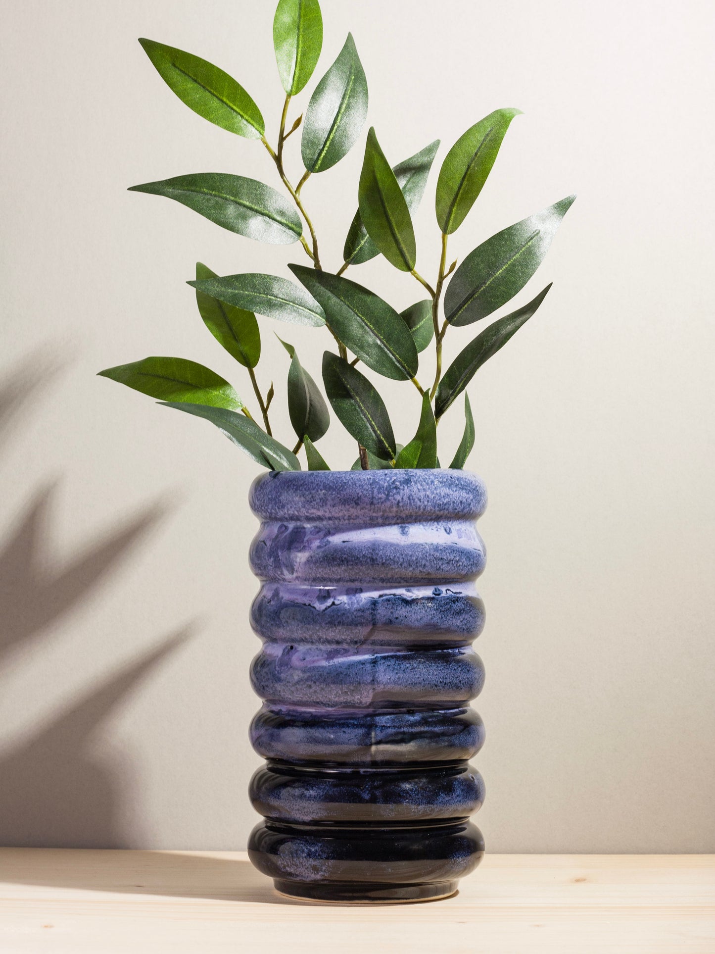 Wavy Cylinder Vase – Midnight