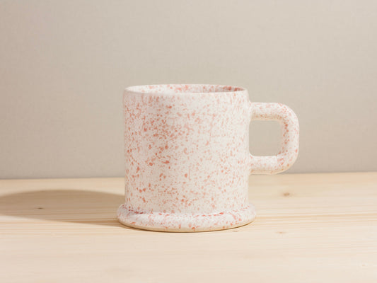 Flat Foot Mug Square Handle – Strawberry Splatter