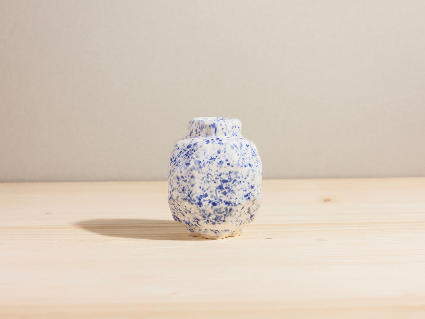 Geo Mini Bud Vase – Blue Splatter
