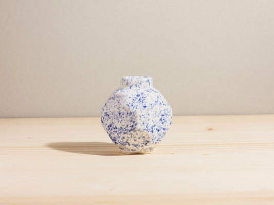 Geo Mini Bud Vase – Blue Splatter
