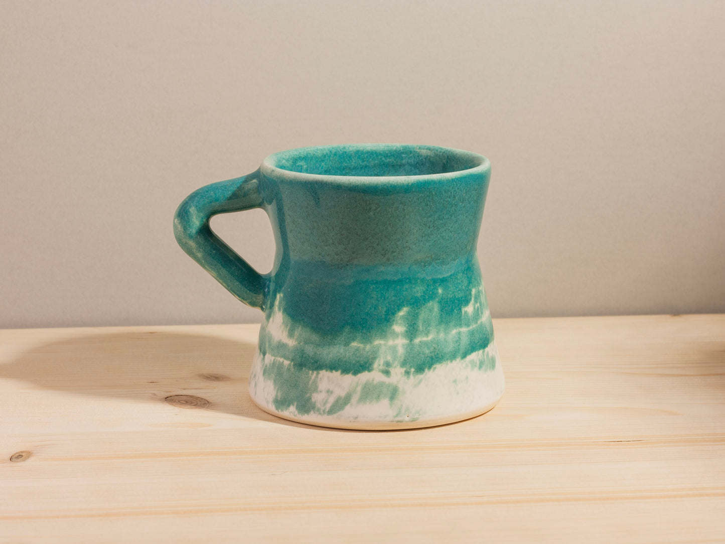 Diner Mug Triangle Handle – Brushed Turquoise