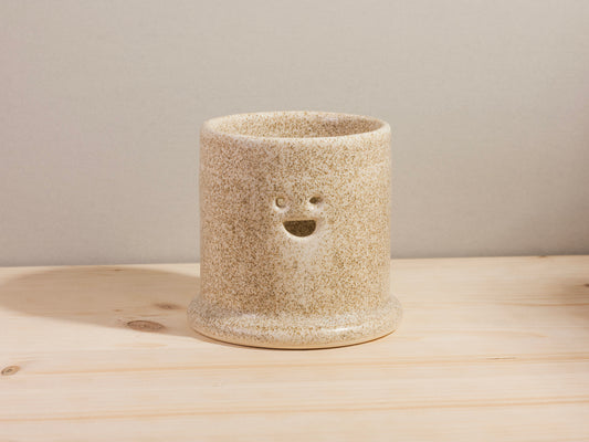 Spooky Votive - Flat Foot Ghost - White Speckle