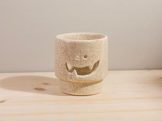 Spooky Votive - Stackable Toothy - White Speckle