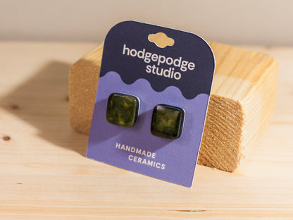 Chunky Studs – Squares – Swamp Green