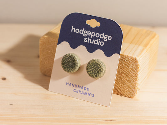 Chunky Studs – Circles – Pale Green Crackle