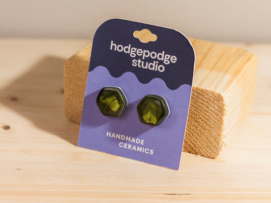 Chunky Studs – Hexagons – Swamp Green