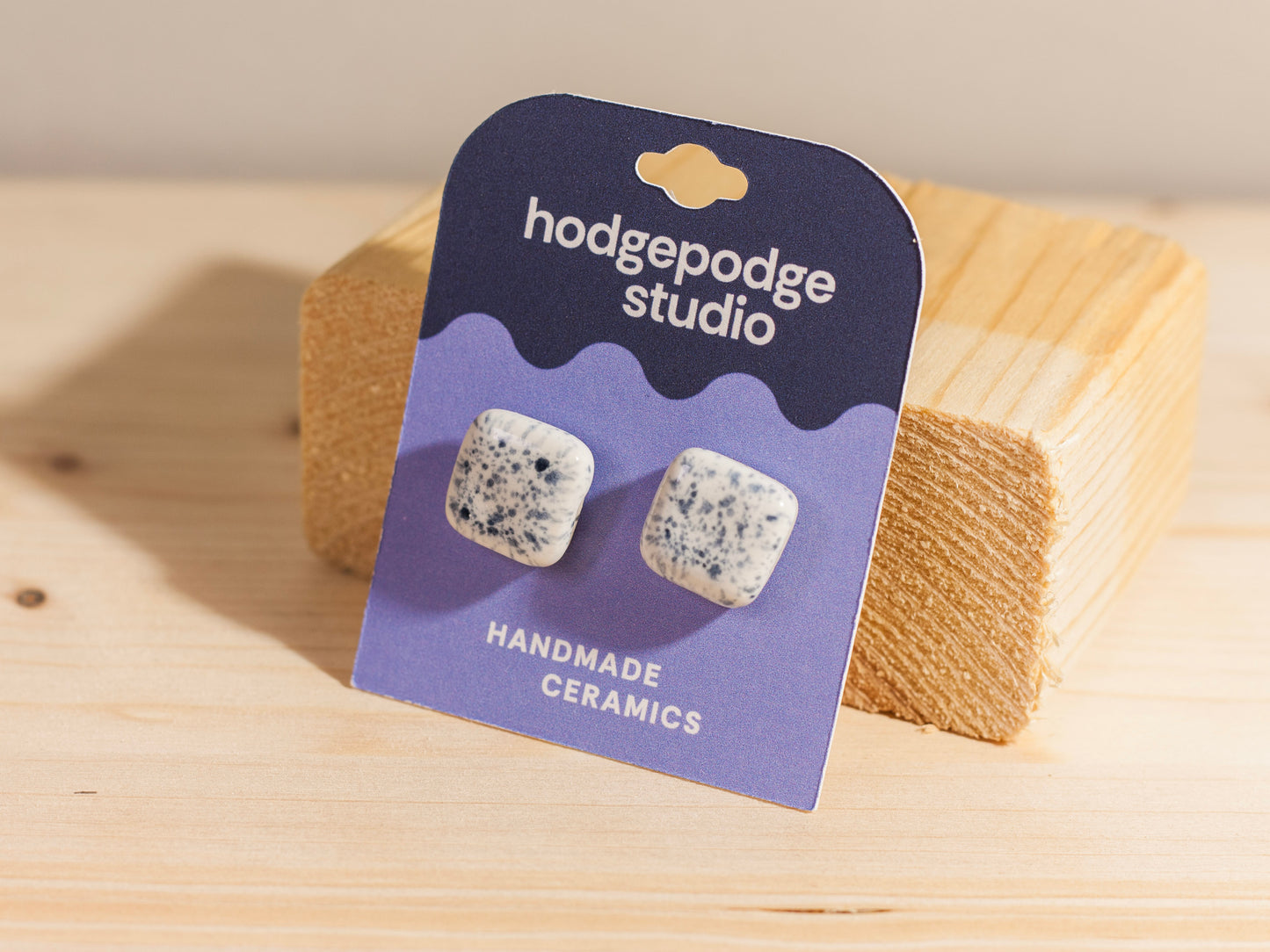 Chunky Studs – Squares – Blue Splatter