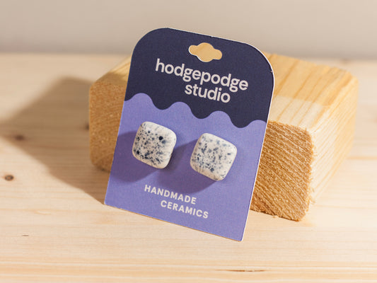 Chunky Studs – Squares – Blue Splatter