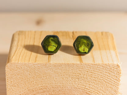 Chunky Studs – Hexagons – Swamp Green