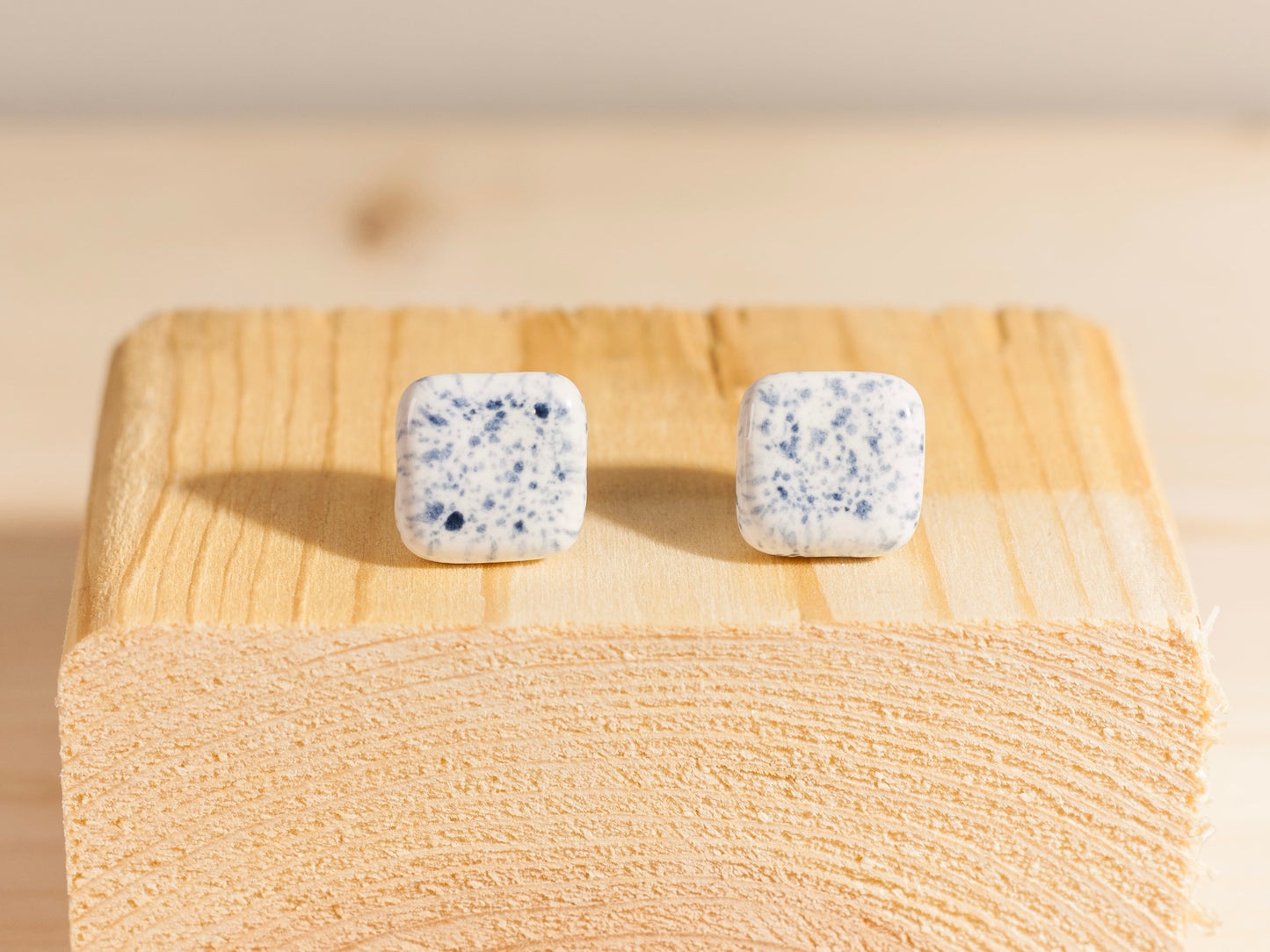 Chunky Studs – Squares – Blue Splatter