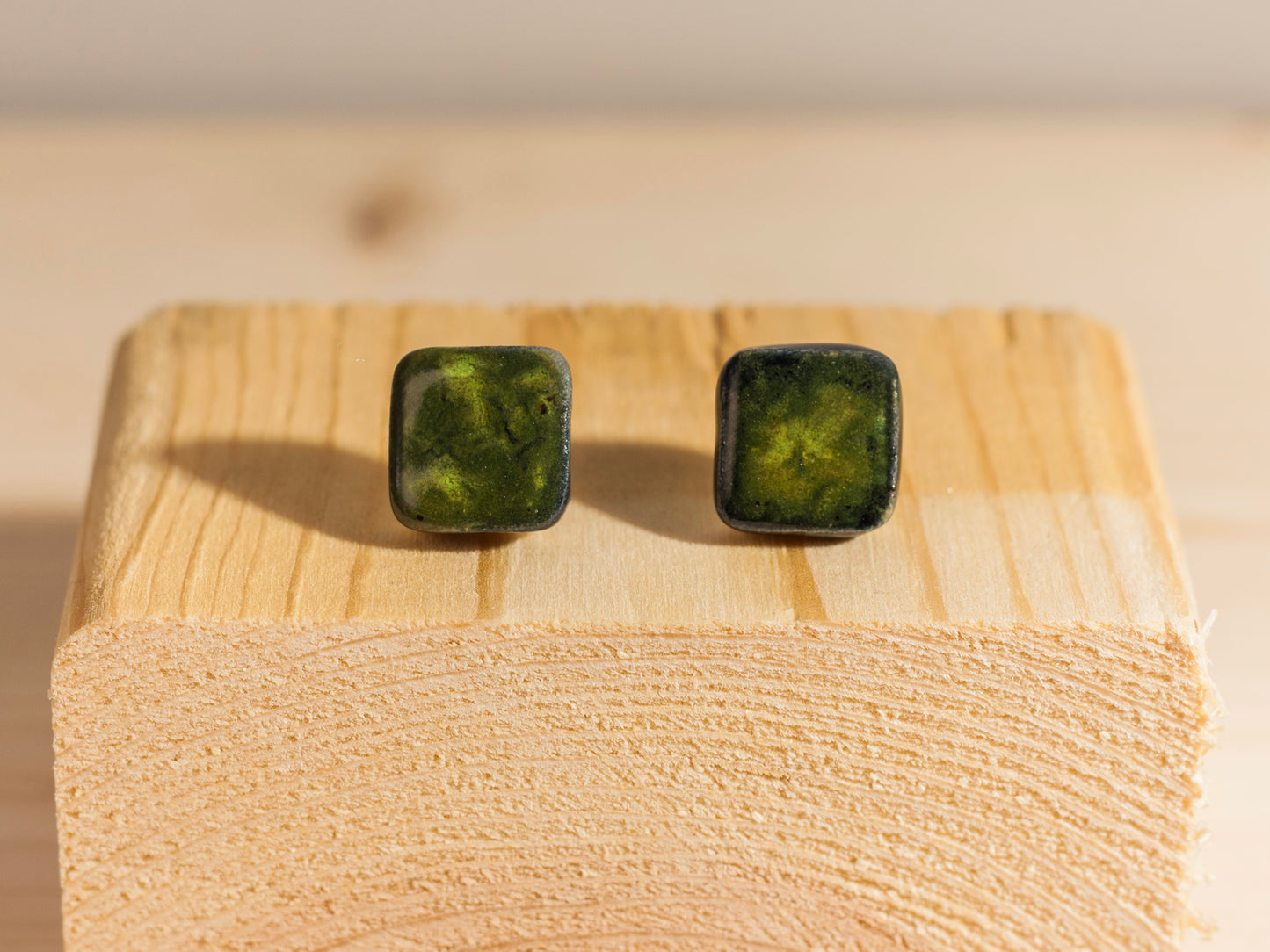 Chunky Studs – Squares – Swamp Green