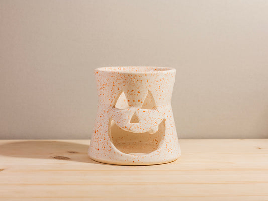 Spooky Votive - Diner Toothy - Orange Splatter